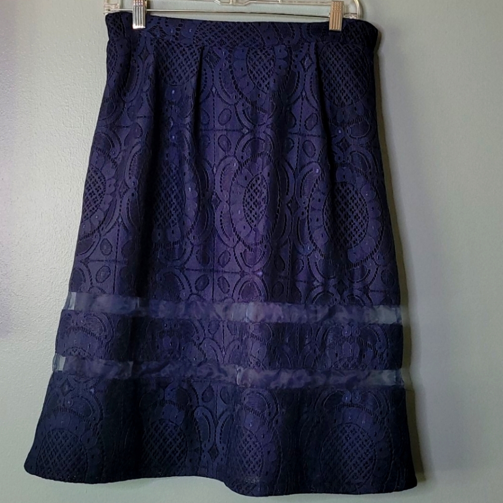 🌻Navy Blue Lace Skirt
